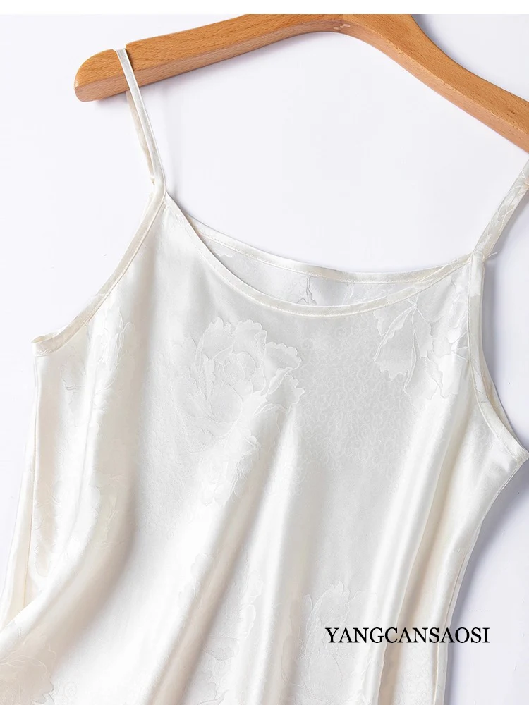 Soft Glutinous 21MM Diagonal Cut 100% Natural Mulberry Silk Jacquard Satin Milky White Skin Friendly Slim Fit Inner Strap