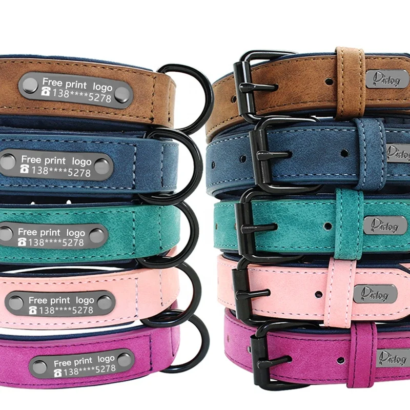 Hot Sale Luxury Training Custom Luxury Manufacturer Dog Collar PU Leather Pet Collar