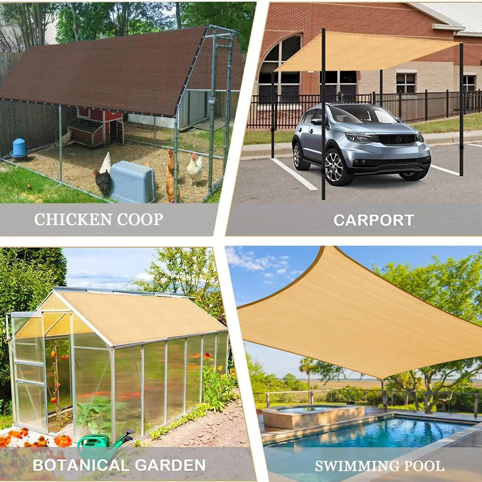 

Sun Shade Cloth - Garden Shade Mesh Netting Cover for Outdoor Pergola Patio Deck Plants Greenhouse Chicken Coop Swimming Pool