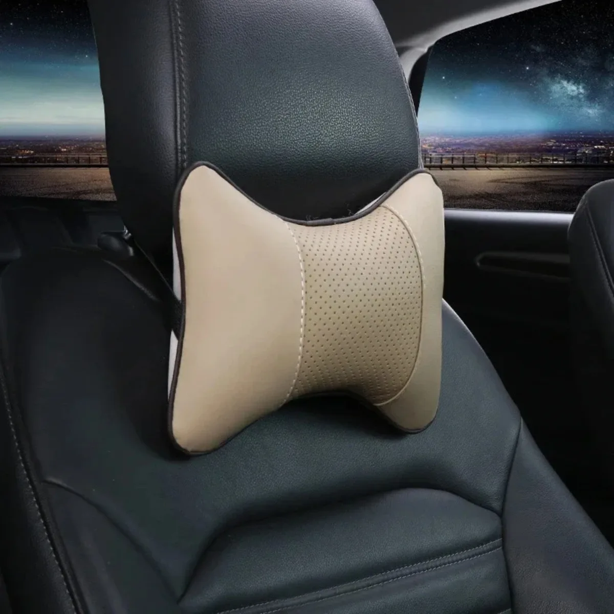 Bone Shape Car Neck Pillow All Season Universal Soft Headrest Cushion Uses For Auto Interior Car Seat Accessory