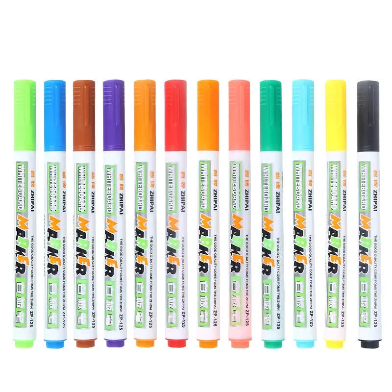 

12PCS Black Water-based Erasable Children's Color Blackboard Pen Tablet Writing Pen Highlighter Stationery