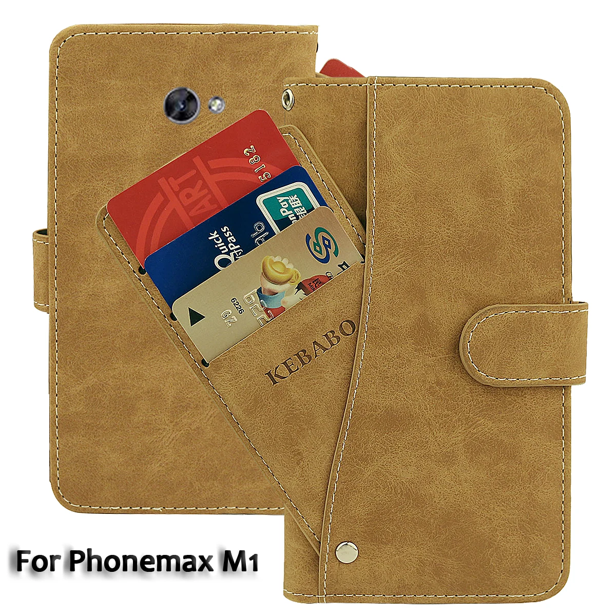

Vintage Leather Wallet Phonemax M1 Case 5.71" Flip Luxury Card Slots Cover Magnet Phone Protective Cases Bags
