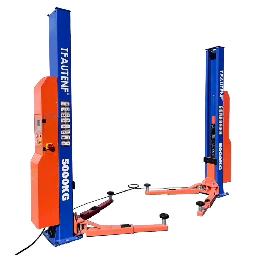 TFAUTENF Car Workshop Equipment 5000kg 11000lbs Heavy Duty Hydraulic Electrical 2 Two Post Auto 5T Car Lift - Image 4