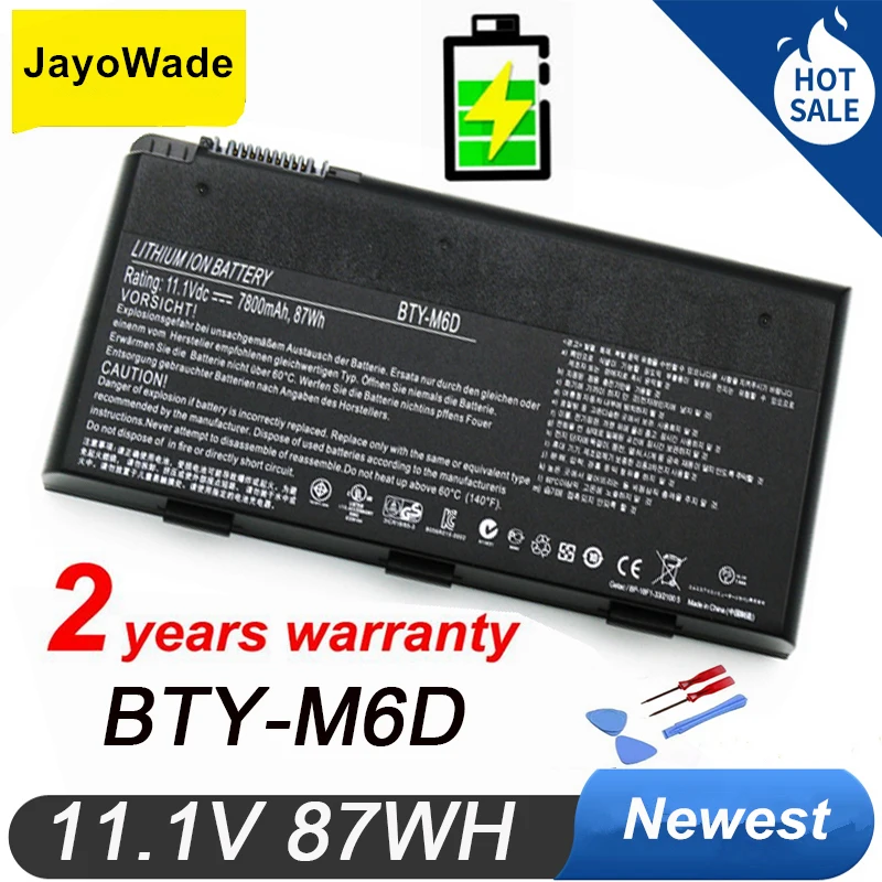 

Factory BTY-M6D Laptop Battery for MSI GT60 GT70 GX780R GX680 GX780 GT780R GT660R GT663R GX660 GT680R BTY M6D Notebook Batteries