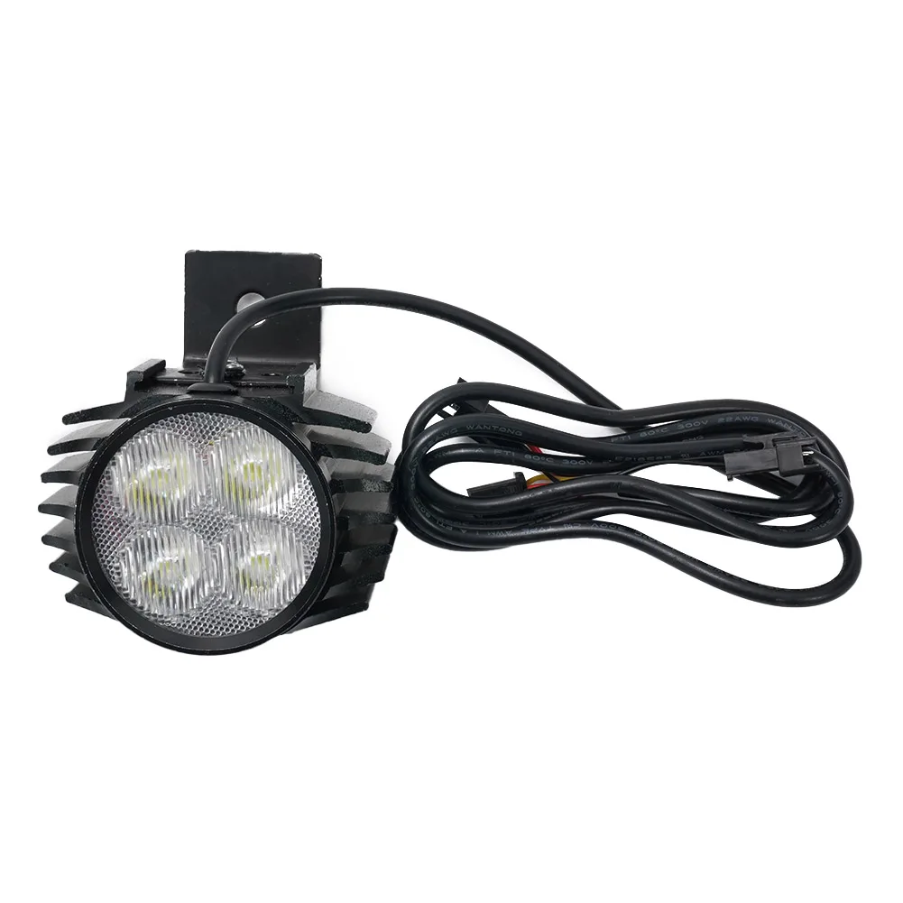 E-Bike Front Light Headlight Part Accessories Replacement With Horn 12-80V 2 In 1 3 Lines ABS Plastic Big Light