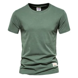 T-Shirt da uomo estate 100% cotone Wihte moda Casual manica corta o-collo T-Shirt per uomo qualità top Tees abbigliamento di base nero