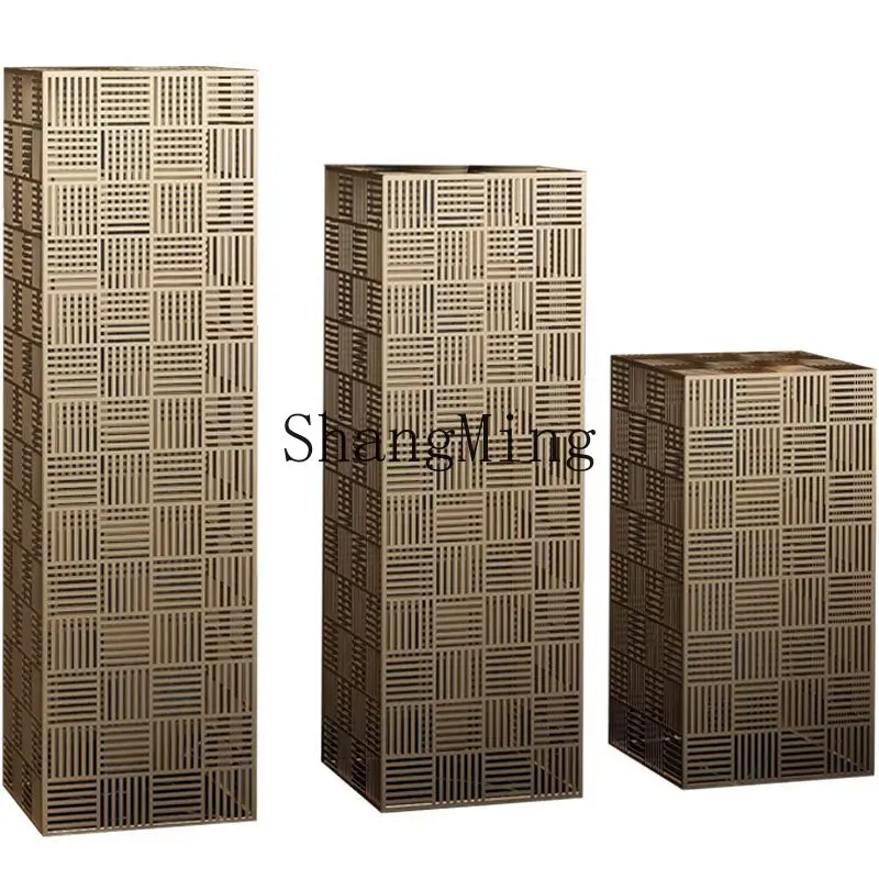 FG 모던 미니멀리스트 철제 아트 플라워 스탠드 거실 코너 사이드 테이블 실내 인터넷 라이트 럭셔리 베이스 높이 조절 테이블