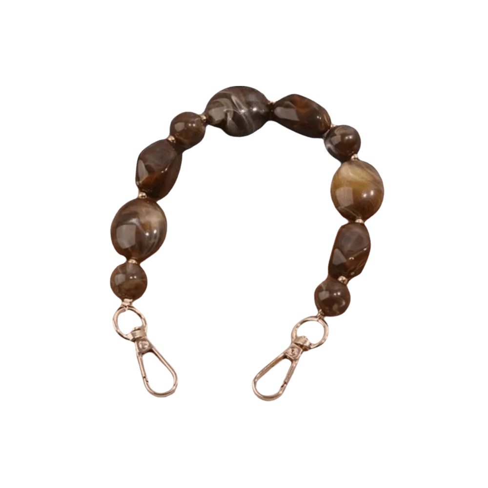 Amber Color Beads Handbag Chain Replacement Acrylic Resin String Chain Flowing Light Gold Woman Bag Parts Bag Accessories