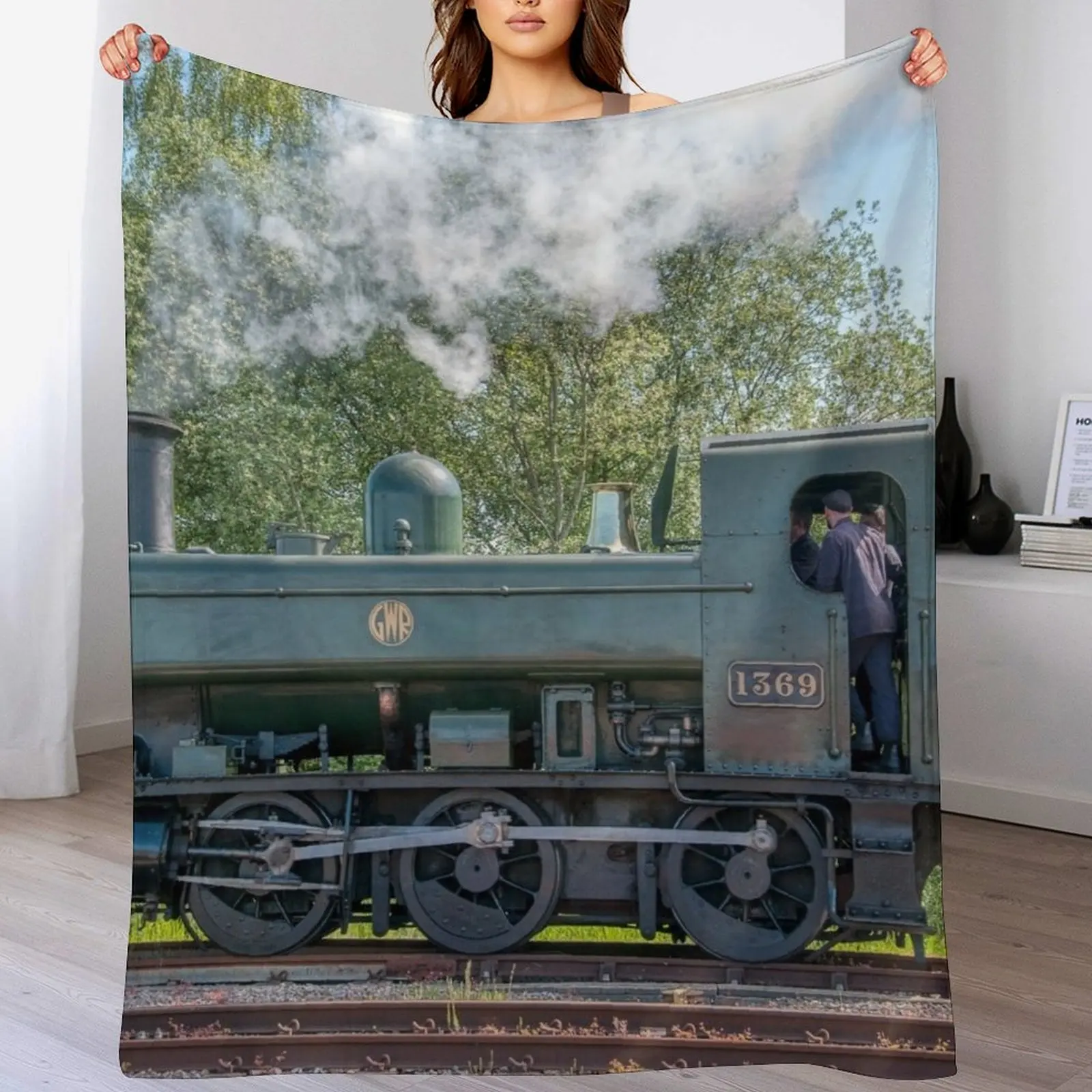 

GWR Pannier Locomotive 1369 Throw Blanket Blankets For Baby Custom Plaid on the sofa blankets and throws Blankets