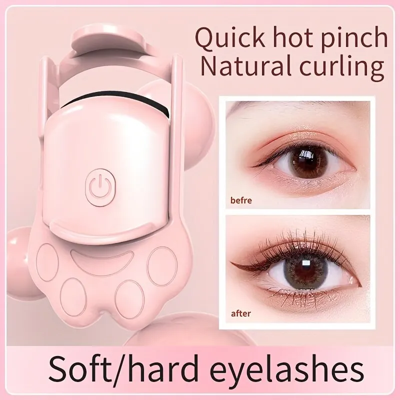 Electric Heated Eyelash Curler For Lasting Styling Portable Lash Lift Tool Intelligent Natural Curling With USB Rechargeable