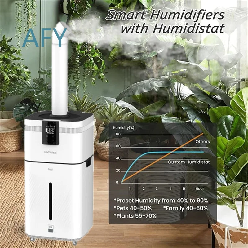 30L Air Humidifier for 110V 220V Home Office Industrial Use Large Capacity Cool Mist Diffuser with Aroma Function