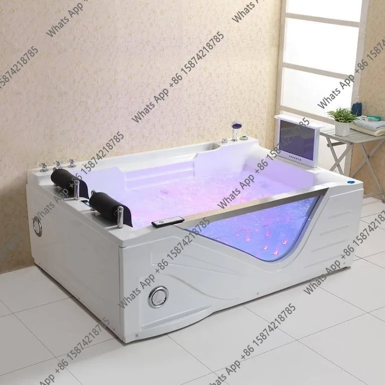 Kk Double Surf Bath Family Luxury Massage Thermostat Heating Smart Couple Acrylic Bath With Pedals Home