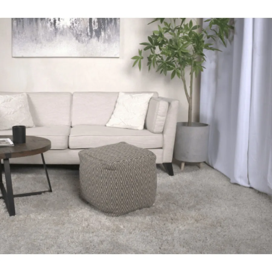 

Amuleto Hand Loomed Cn Pouf Dark Grey and Brown