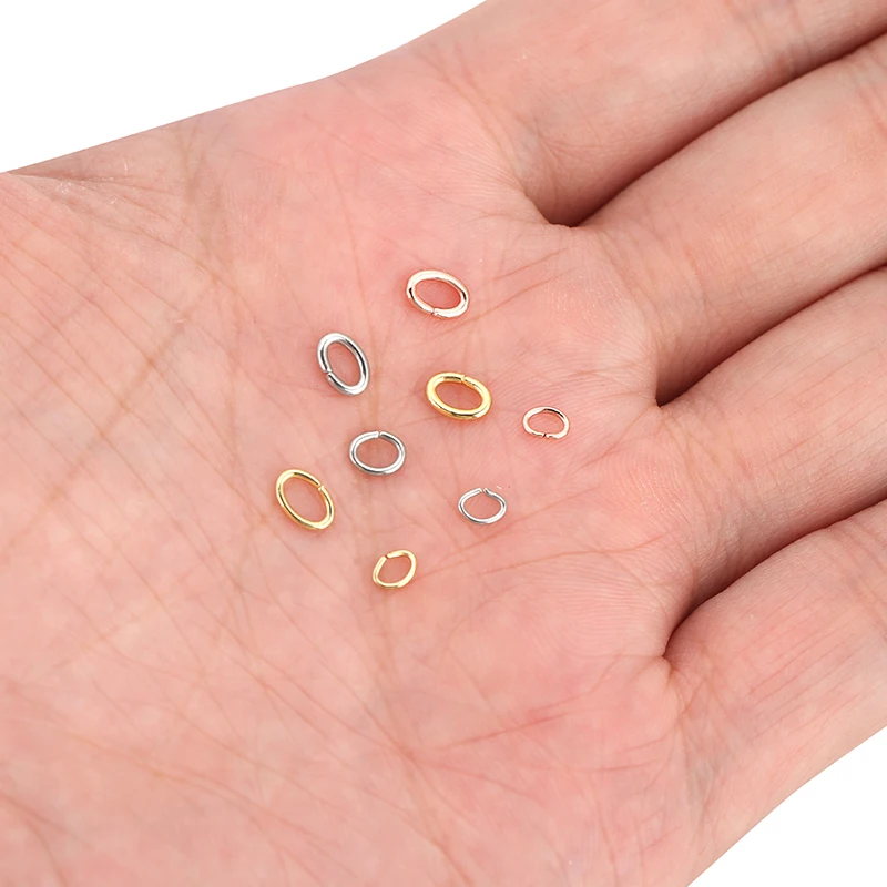 

100pcs Stainless Steel Steel/Gold/Rose Gold Oval Jump Rings Suitable for DIY Bracelet Necklace Making Jewelry Making Materials