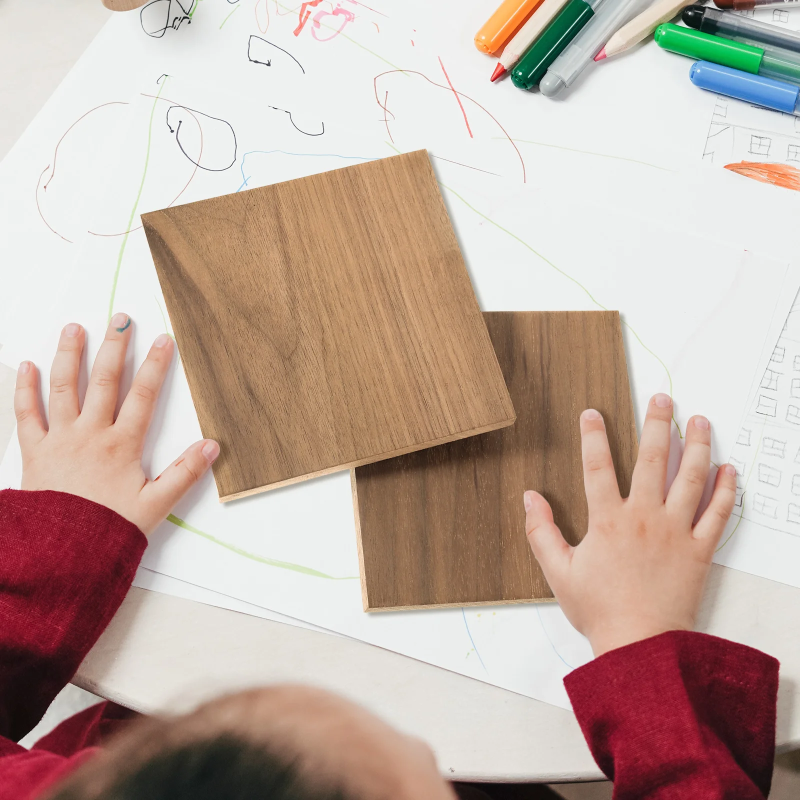 

2Pcs Black Walnut Thick Wood Blocks Natural Material Wood Planks DIY Carving Kits for Woodworking Crafts Handicraft Art Projects