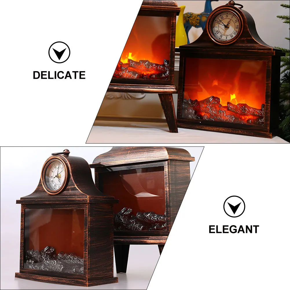 

1Pcs Fireplace Decor Lamp Creative Simulation Light Decorative Retro Fireplace Light for Home Bedroom Living Room Office