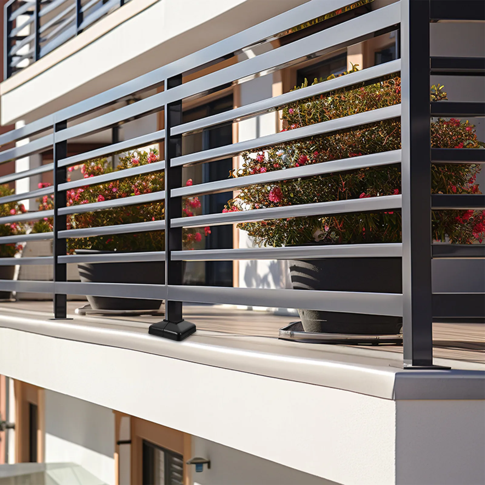 Plastic Post Skirts 12 Pack Weatherproof Railing Post Base Covers for Deck Stairs Porch Balcony Fence