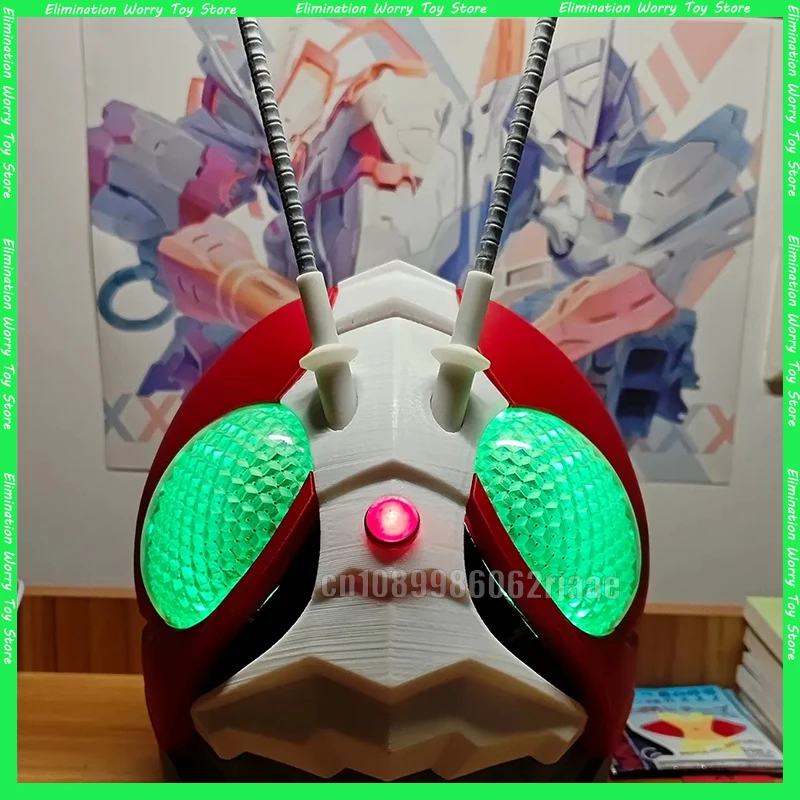 

Kamen Rider Светодиодная маска Шлем с 3D принтом Взрослые мужчины Косплей Аниме Опора Глаза светятся 3d Печатный шлем Мальчики Подарки Игрушки