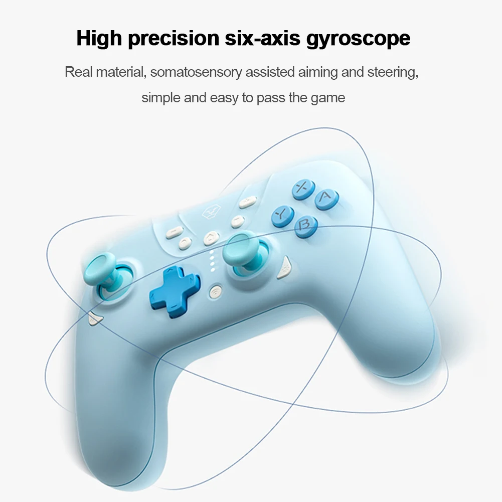 Wireless Gamepad Bluetooth 6 Axis Gyro Gaming Controller with Dual Joystick 3 Modes Controller for Nintendo Switch Steam Deck