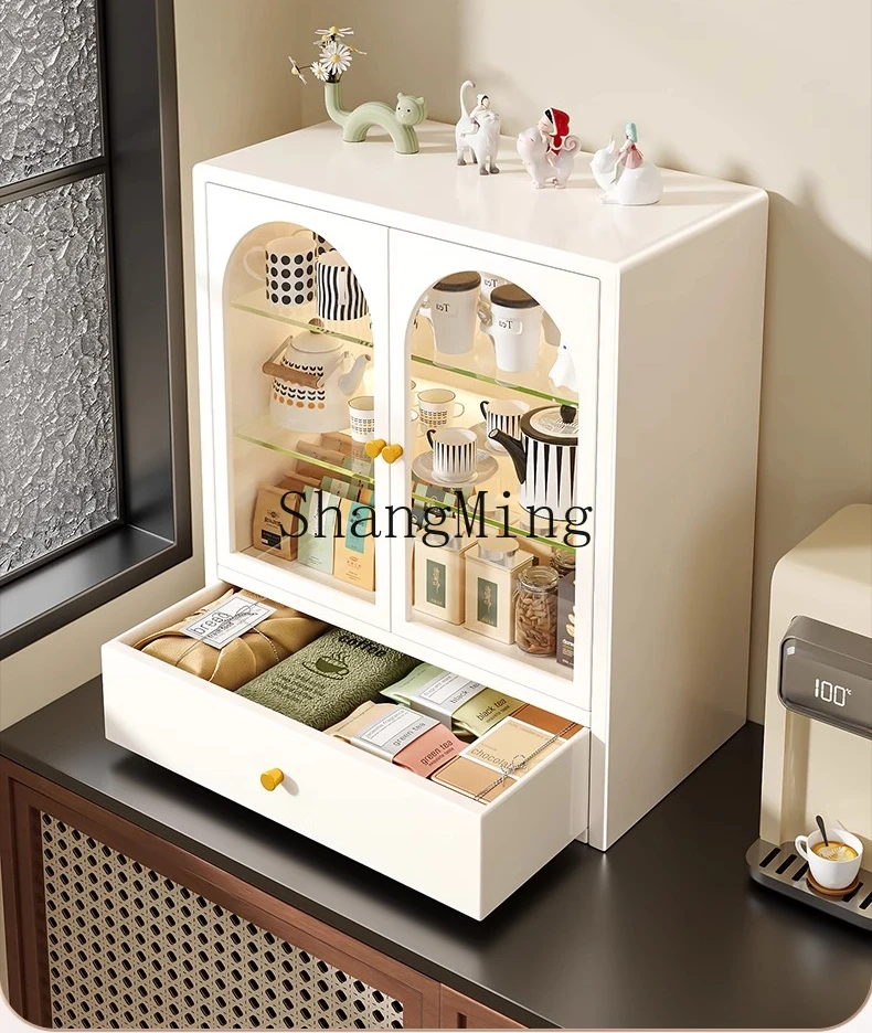 

HJ Storage Double-layer teacup holder Tea set Drain tray Household desktop coffee mug storage rack
