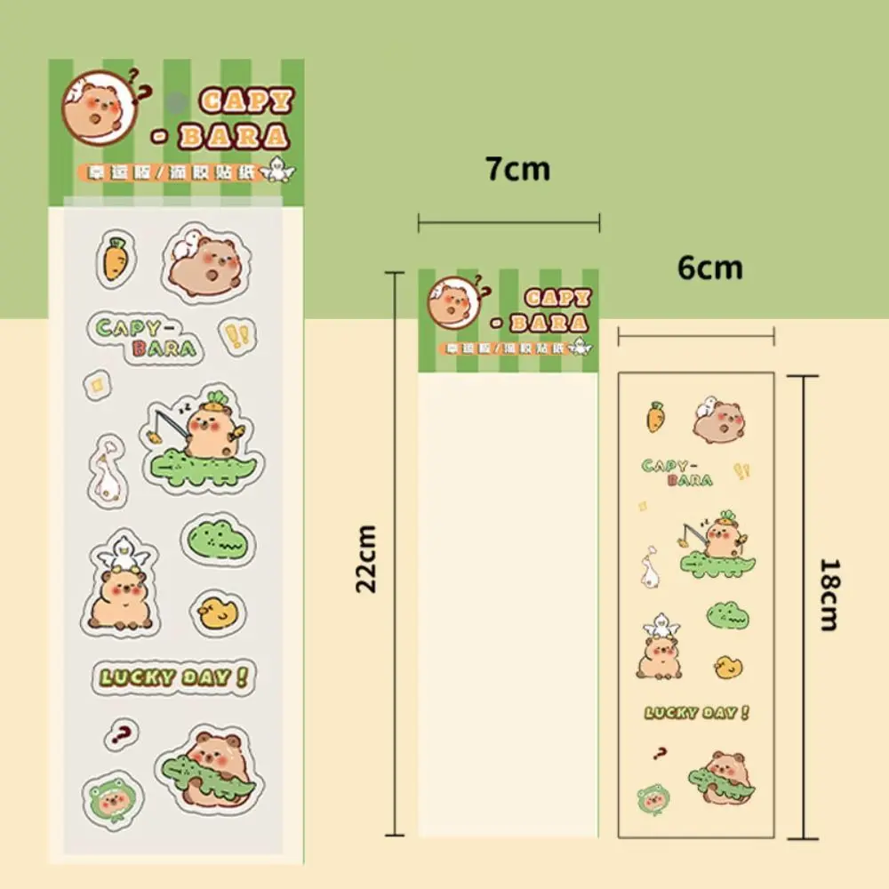 Cute Guka Capybara Drop Glue Sticker Creative Cartoon DIY Notebook Diary Decoration Paste Multi-purpose Self-adhesive