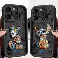 phone case for Apple iPhone 16 15 pro max 13 12 11plus 14 16promax 11 tpu fundas waterproof casos Mickey Disney Stitch Alien