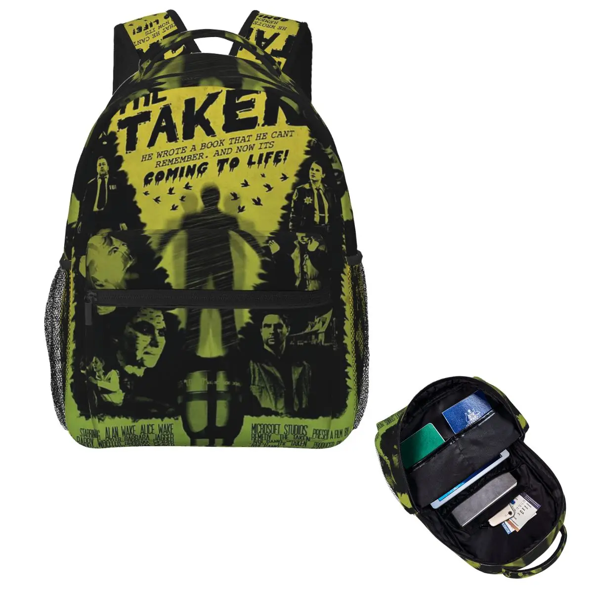 Control Logo Fracture Alan Wake Student Backpack School Bag Hiking Travel Daypack for Boys Girls Fashion Bookbag Shoulder Bags
