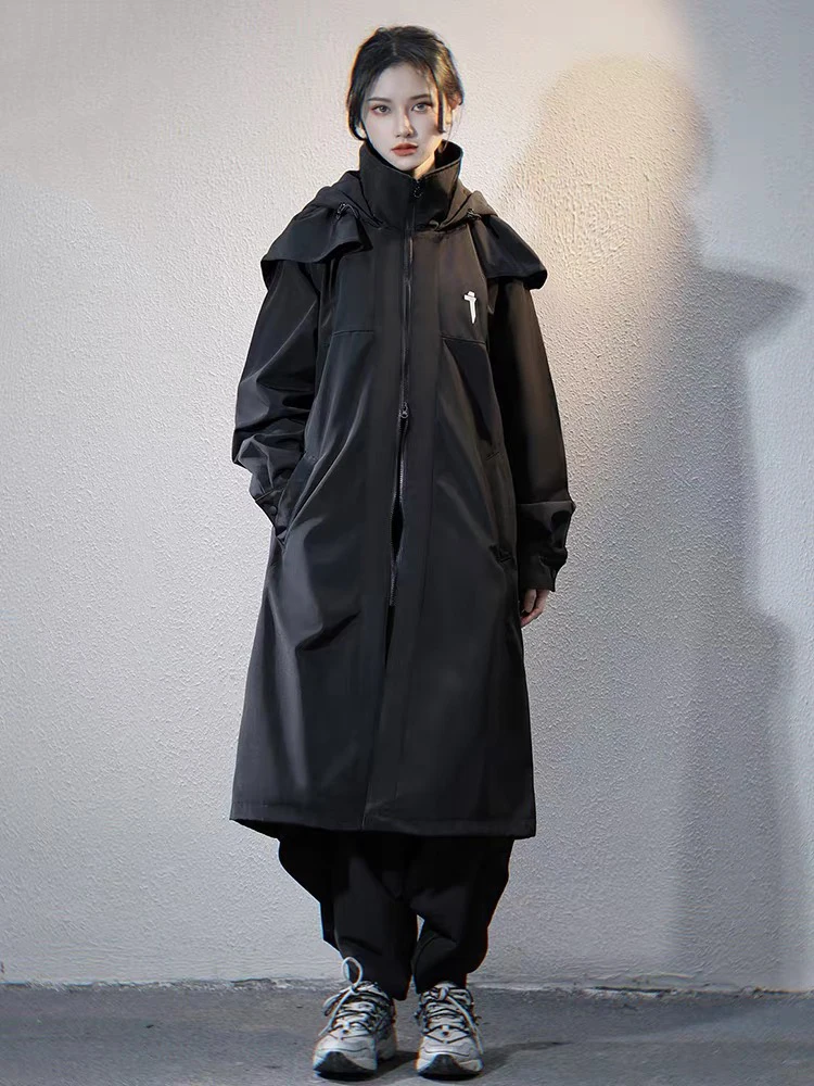Winter Long Hooded Removable Lining Down Jacket Female Double Zipper Warm Parker Outwears Women Cotton Padded Knee Length Jacket