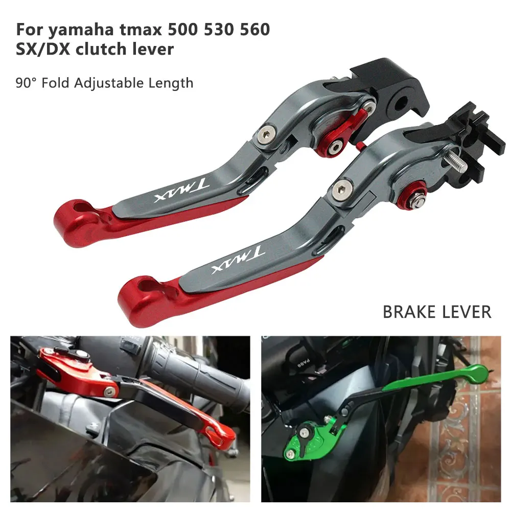 

For Yamaha TMAX 500 530 560 530SX 530DX Motorcycle Brake Clutch Levers Accessories 90° Folding Extendable Handle Lever Suits