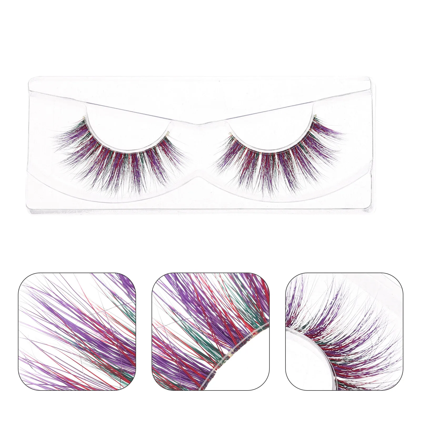 1Pair Vibrant Lashes with Color Cluster Lashes False Eyelashes Natural Appearance Safe Comfortable Eye Enlarging for Daily Life