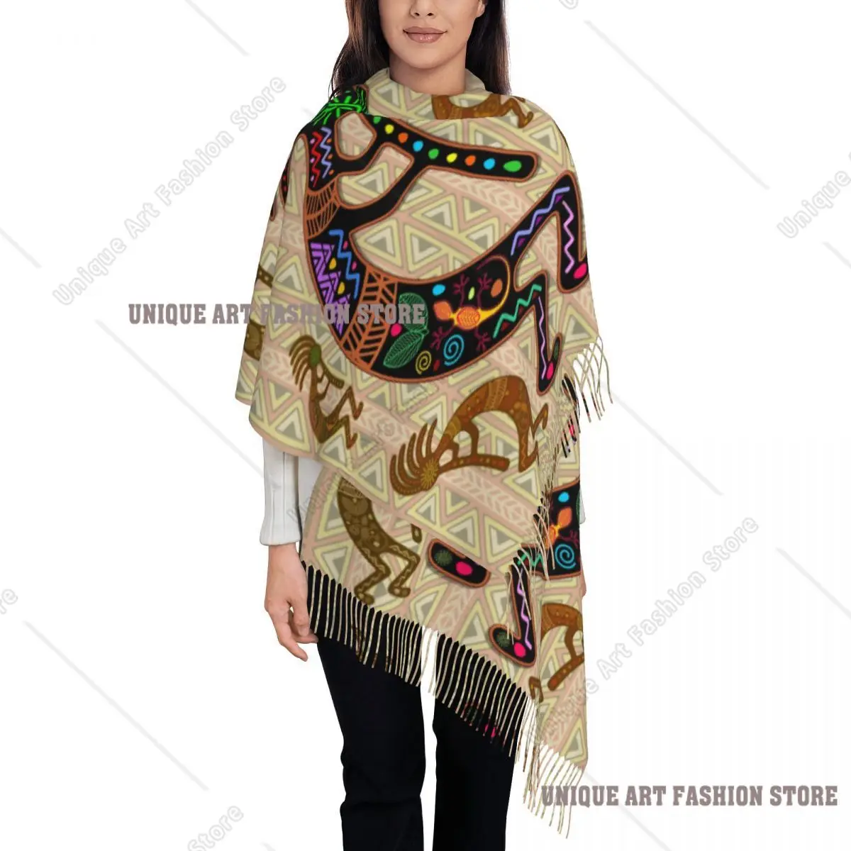 Scialli caldi invernali da donna con sciarpa tribale africana personalizzata avvolge sciarpe femminili