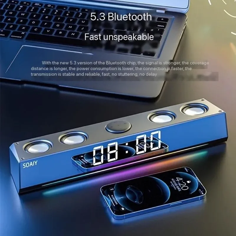 

Беспроводной игровой Bluetooth-динамик SOAIY SH18 RGB, стерео сабвуфер, USB, AUX, TF, ПК, звуковая панель, игровая звуковая панель, домашний кинотеатр/ТВ с Sm