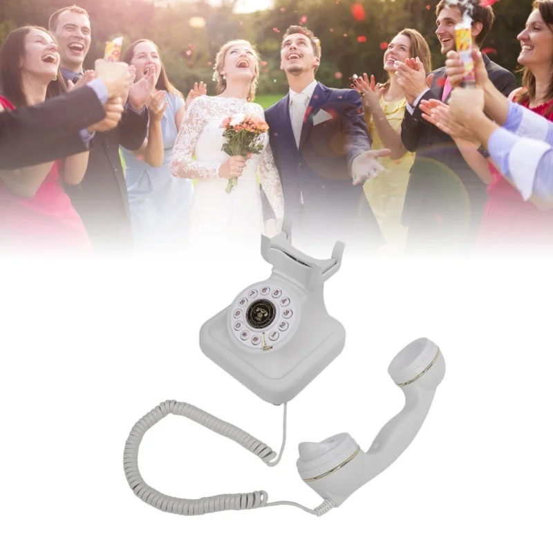 Audio Guest Book Retro Style 8G Capacity Audio Messages Telephone Record 120 Hours Recording For Weddings Parties Funerals White