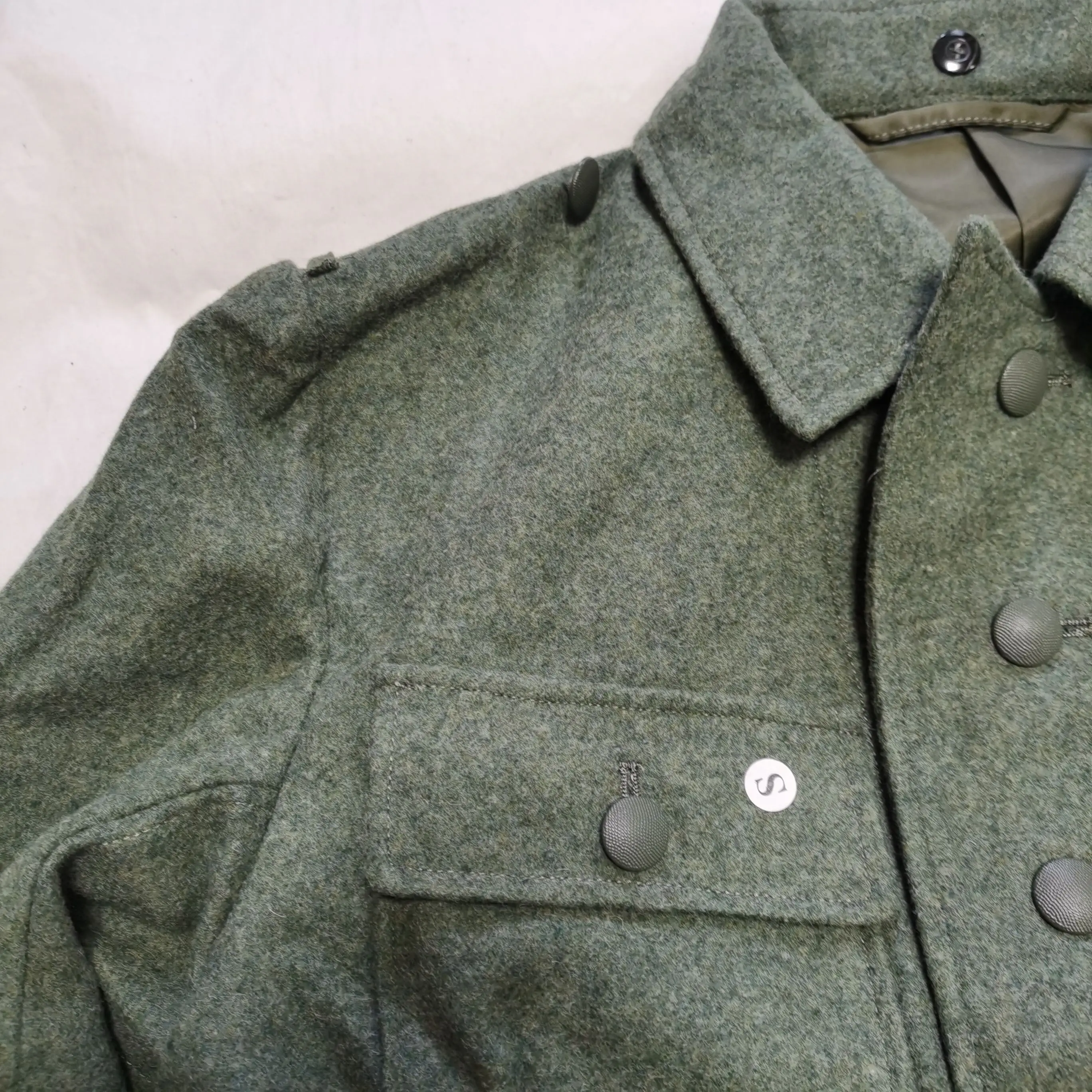 독일 재연 1943 M43 WH EM 필드 레트로 그레이 울 튜닉 및 바지 세트, 군복 하이 퀄리티