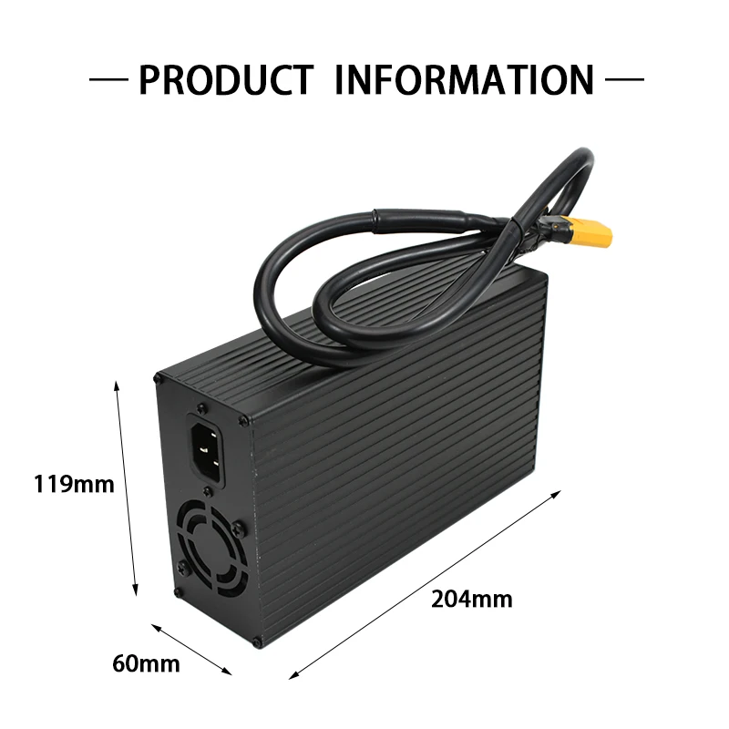 50.4V 12A  Lithium ion battery charger for 12Series 44.4V Lithium-ion battery pack high-power Metal casing charger