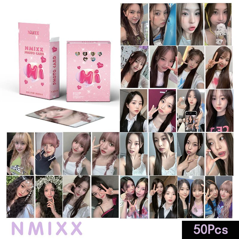 50 Cards/Set NMIXX Album Laser Cards LOMO Cards Postcards Printed Photo Cards Exquisite Pictures Girls Collectible Gifts KPOP