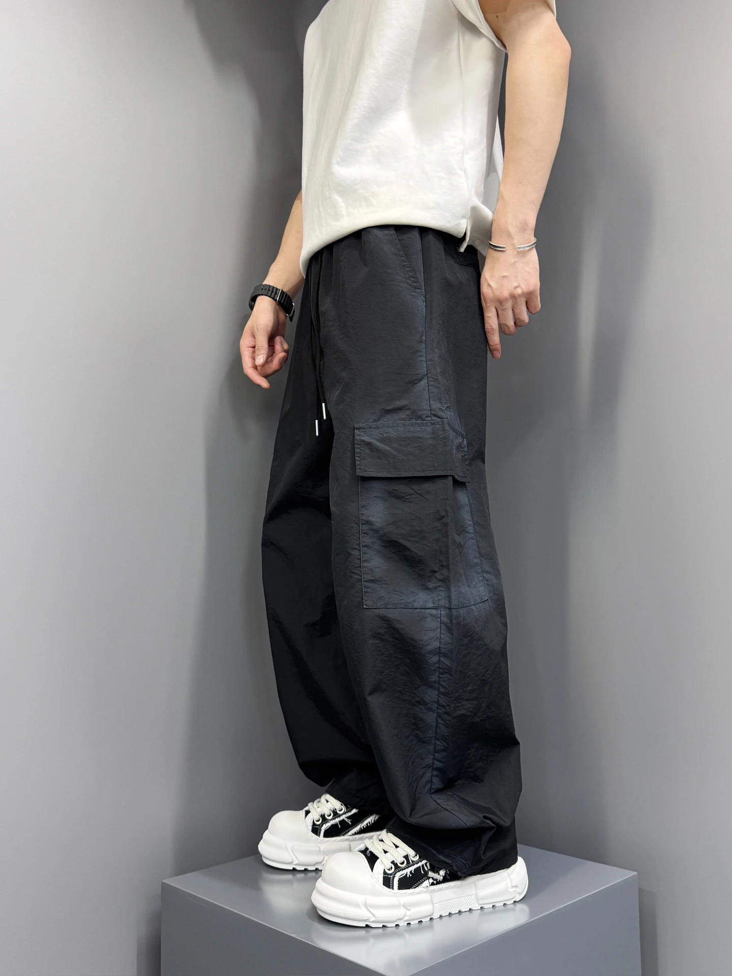 

Men's Casual Loose Straight Leg Pants Summer 2025 Outdoor Breathable Drapey Sportswear Trousers Faionable Youth Sle