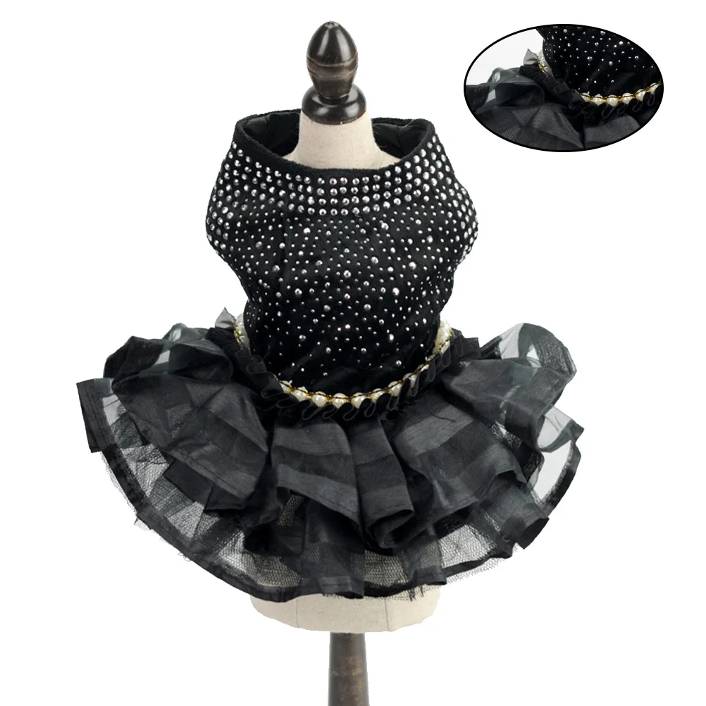 

Pet Apparel Dog Clothing Clothes for Dogs Puppy Tutu Small Dress Black Skirt Dresses