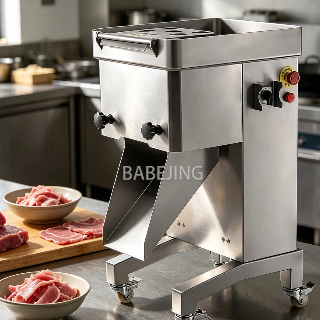 Electric Meat Cutting Processor Industrial Slicer, 550W Beef Pork Shredder for Food Retail Business
