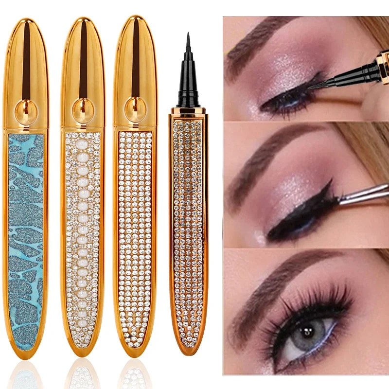 Magic Zelfklevende Wimpers Eyeliner Waterproof Langdurige Geen Lijm Non Bloeiende Sneldrogend Wimpers Steken Eyeliner Potlood