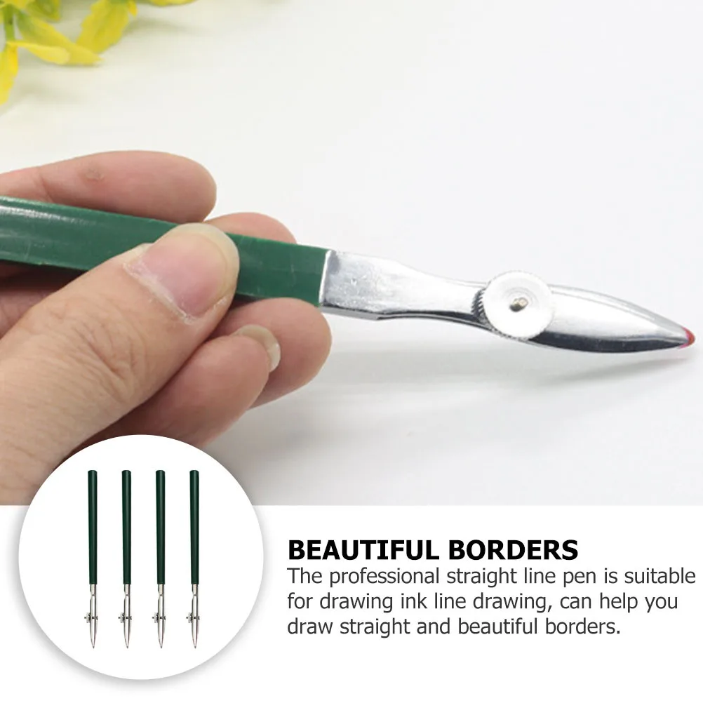 

4pcs Duckbill Set Professional Alloy Adjustable Ruling Ink Pen For Drawing Straight Fine Lines Art Drafting Tool Pen