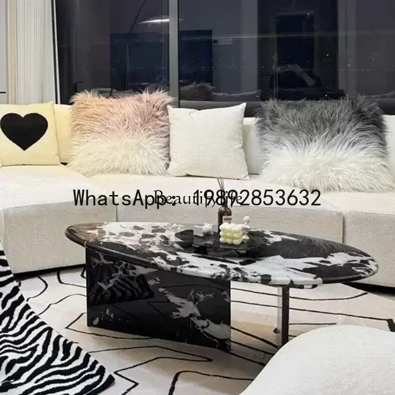 XL Marble Coffee Table Modern Simple Italian Natural Luxury Stone Living Room Coffee Tea Table
