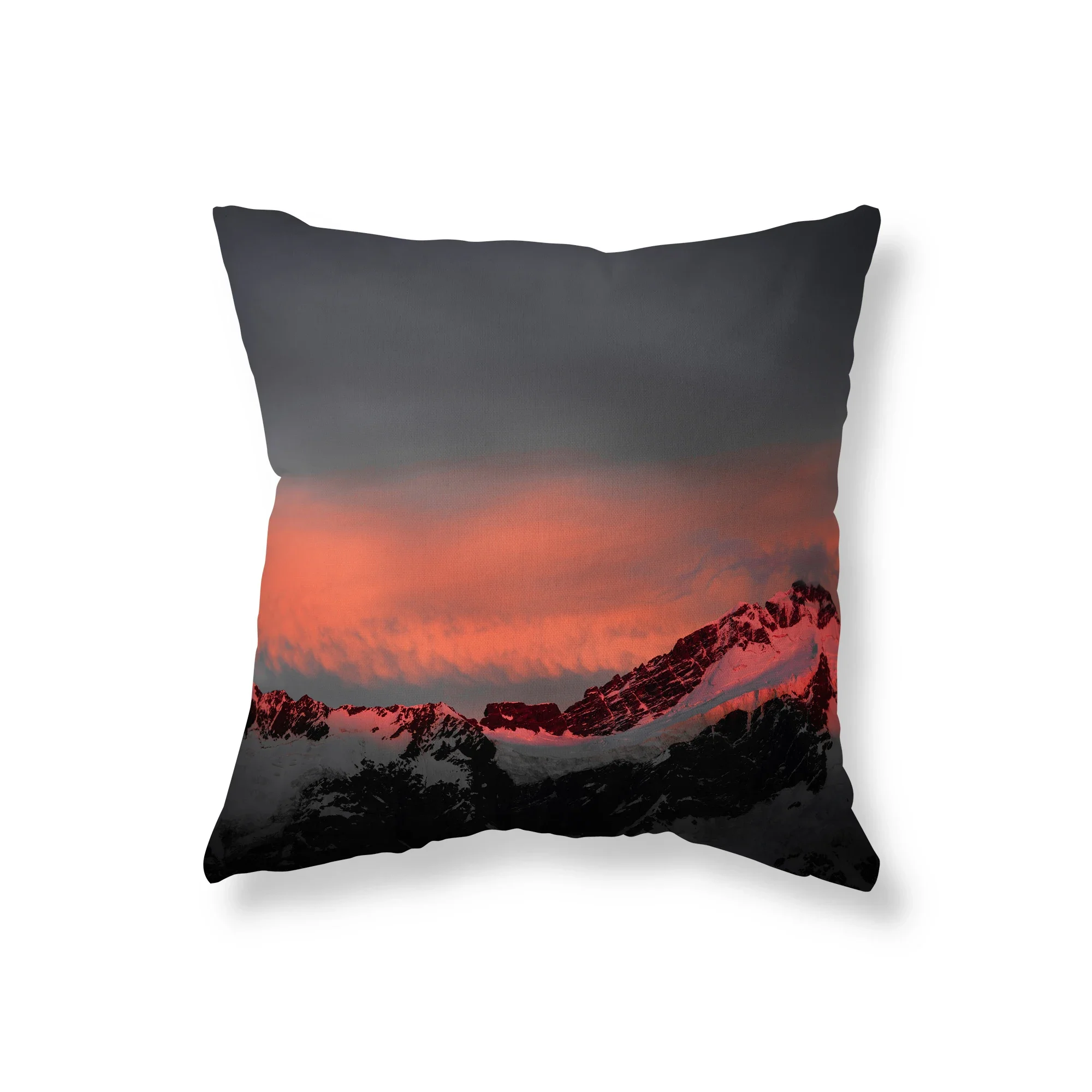 Winter Sunrise Sunset Snow Scene Throw Pillow Cover Sofa Decorative   Chair Cushion  Room Aesthetics Home Decor