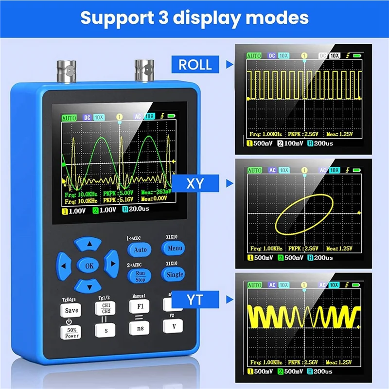 A81M New DSO2512G Digital Oscilloscope With 2 Channels 120Mhz Bandwidth Signal Generator 500Msa/S Sampling Rate, 2.8 Inch Displa