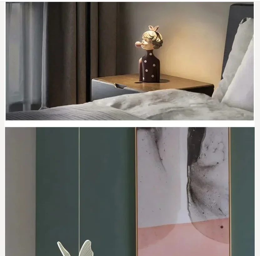 Techo Lustres Para Panoch Colgantes lamvillage الاكريليك فراشة الثريا كوارتو غرفة ديكور قلادة أضواء تعليق الإنارة