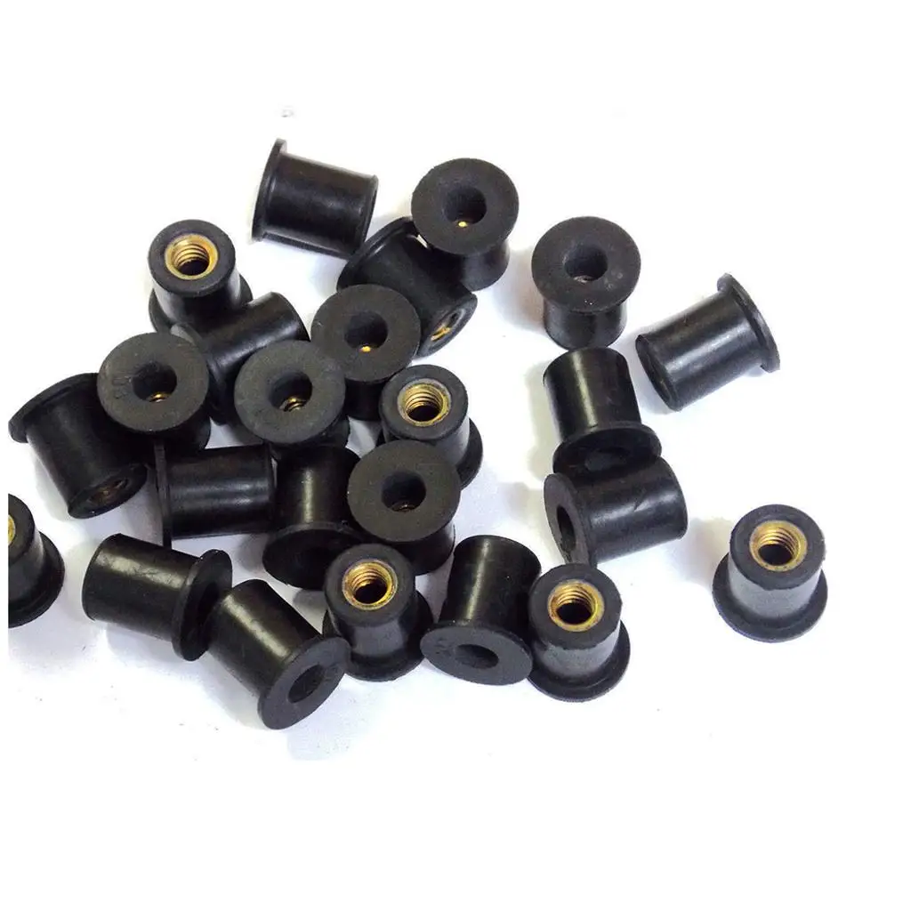 Black Rubber Well Nuts Knurled Brass Insert Nut Blind Hole Fastener Screws and Nuts for Marine Kayak Parts