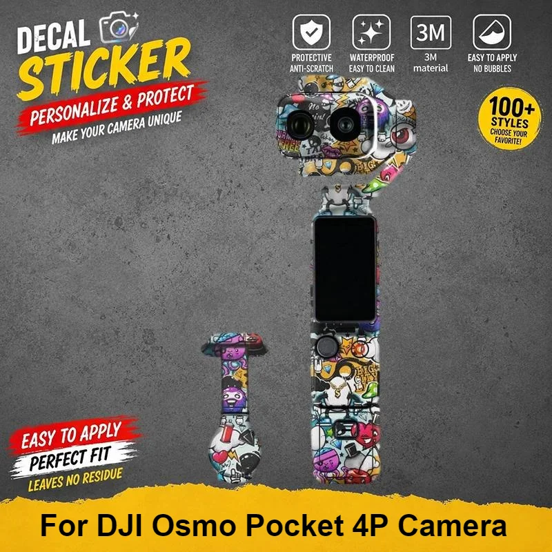 PrizMo Skin For DJI Osmo Pocket 4P Camera Skin Sticker Vinyl Protective Wrap POCKET 4P Anti-Scratch Premium Personalized Decal