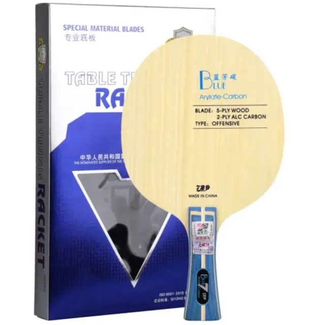 729 Niebieskie ostrze do tenisa stołowego ALC Carbon Professional Offensive Ping Pong Blade 5+2 Zewnętrzne ostrze ALC do szybkiego atakowania z pętelką