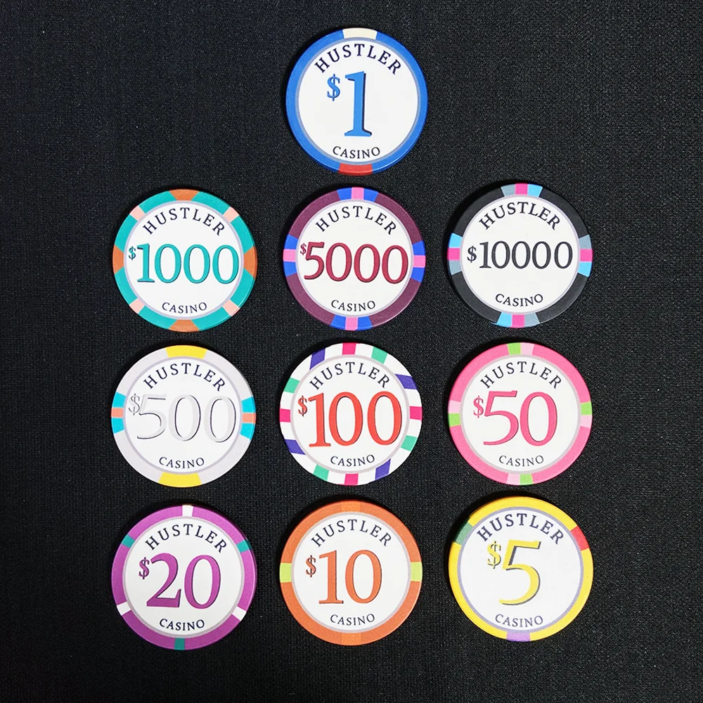 

10pcs Ceramic Poker Chips 43mm Texas Hold'em Poker Chips Professional Casino Chips Board Games Entertainment Coins Round Chips