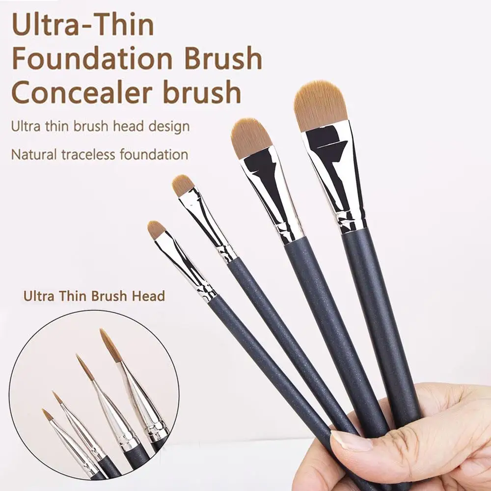 4Pcs/Pack Makeup Brushes Kit Ultra-thin Concealer Brush Four Sizes Liquid Foundation Cream Applicator Professional Make-up Tool